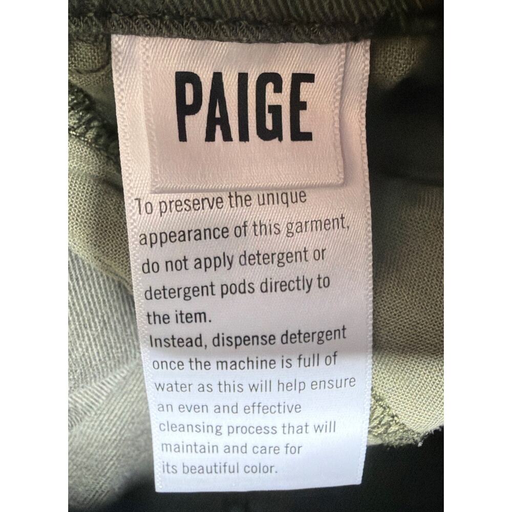 Paige Jeans Reed Army Green Jogger Pants Womens Size 26 - Picture 5 of 9